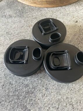 Set of 3 Black Snap-On Bottle Lids